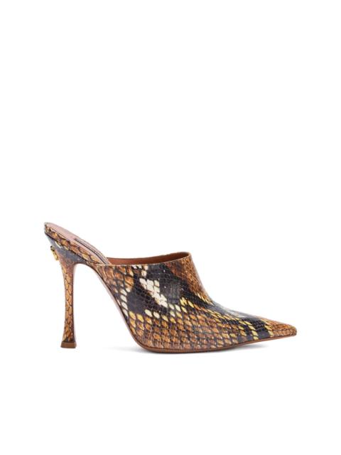 Roberto Cavalli python-print heeled mules
