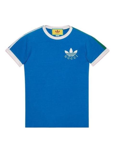 GUCCI Gucci x adidas Trefoil Print T-Shirt 'Blue' 691637-XJEKL-4744