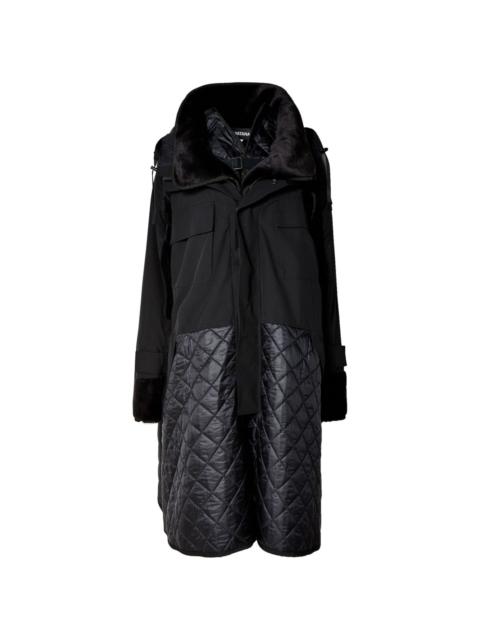 quilted hooded parka coat