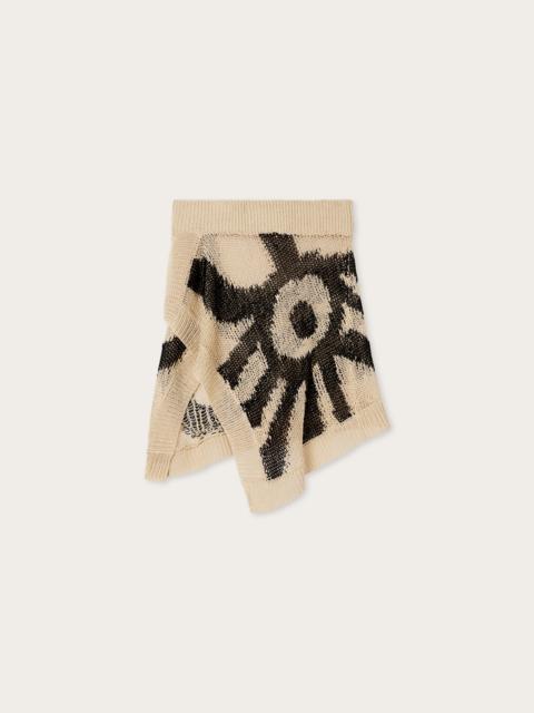PUCCI MARMO PRINT LINEN ASYMMETRICAL SKIRT