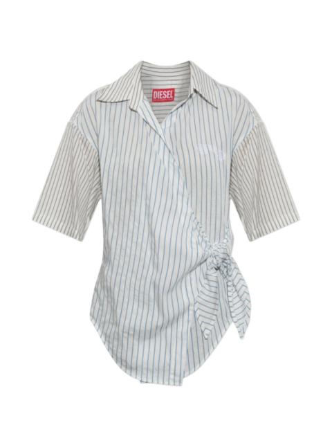 Diesel C DELPHOS SS striped tie-fastening shirt