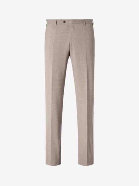 CORNELIANI Beige stretch wool bengaline trousers