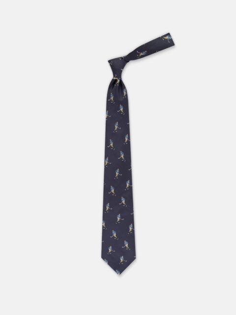 J. PRESS MADE-IN-UK NAVY ICE HOCKEY CLUB TIE