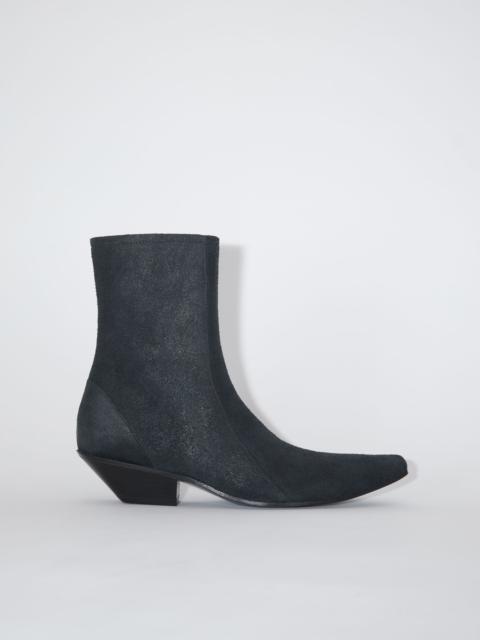 Acne Studios Leather ankle boots - Anthracite/black