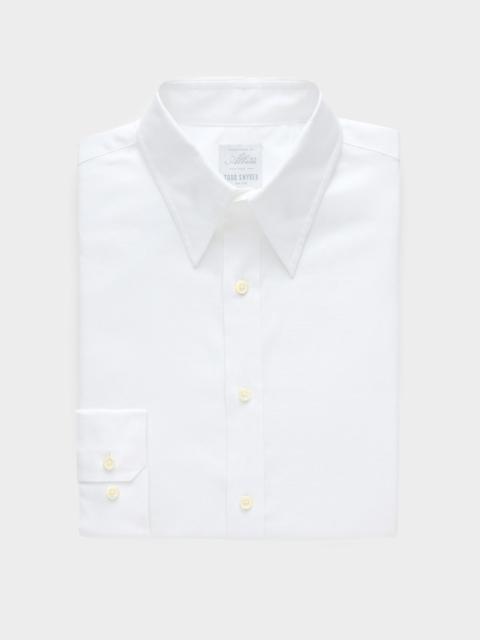 TODD SNYDER Italian Cotton-Linen Long Point Collar Dress Shirt