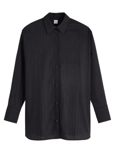 Striped wool-blend shirt