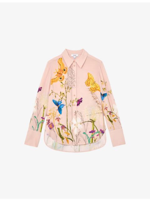 REISS Reiss x NYBG Veida Floral-Print Woven Shirt