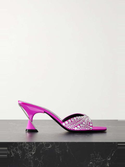 GUCCI Crystal-embellished neon satin mules