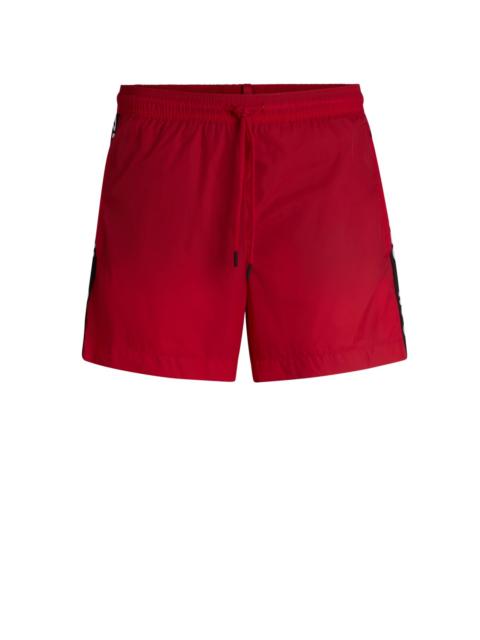 HUGO FULLY LINED SWIM SHORTS WITH LOGO TAPE