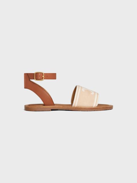 CELINE CELINE LYMPIA SANDAL in TRIOMPHE JACQUARD CANVAS & CALFSKIN