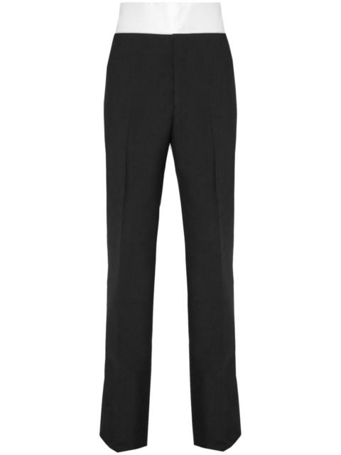 FERRAGAMO silk-insert pressed-crease tailored trousers