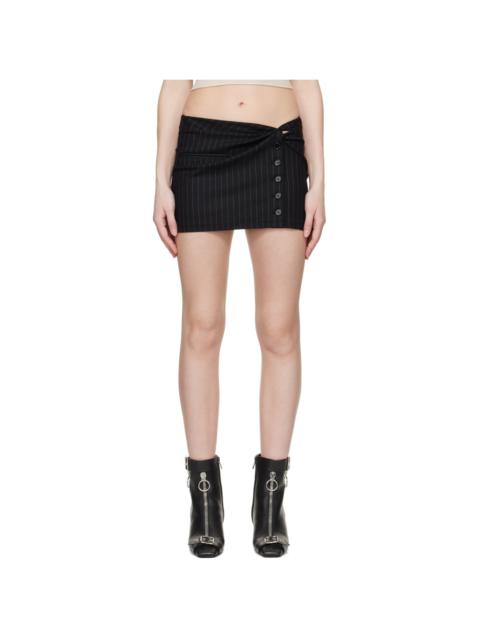 courrèges Black Twist Snaps Miniskirt