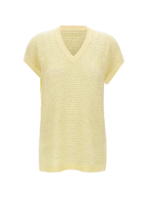 FABIANA FILIPPI micro sequins V-neck sweater