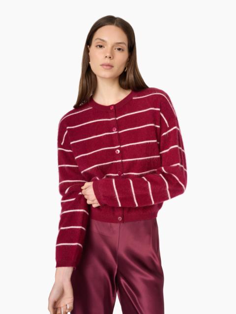 CAMI NYC BENNING CASHMERE STRIPED CARDIGAN PLUM STRIPE