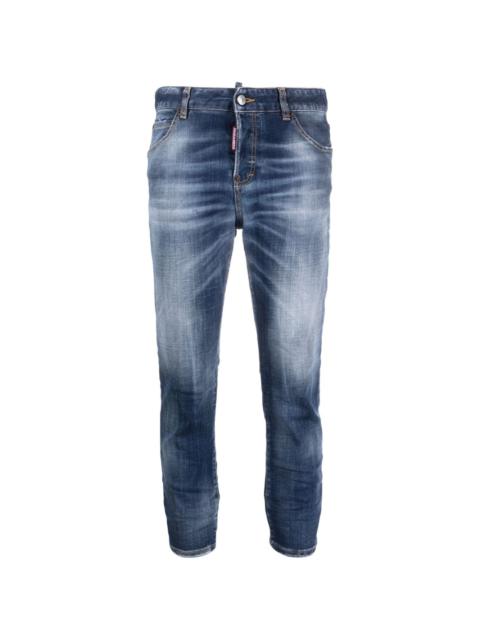 DSQUARED2 logo tape cropped jeans | farfetch | REVERSIBLE