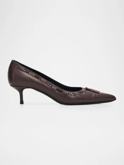 STAUD 45mm Sebastian Leather Pumps