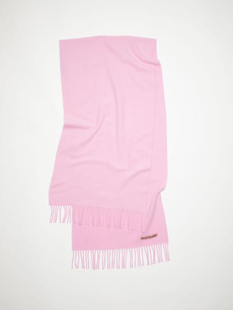 Fringe wool scarf – Narrow - Bubble Pink