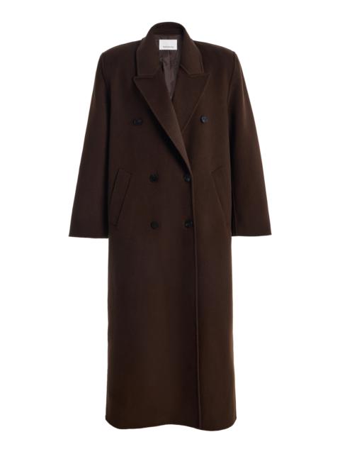 The Frankie Shop Gaia Double-Breasted Wool-Blend Coat brown
