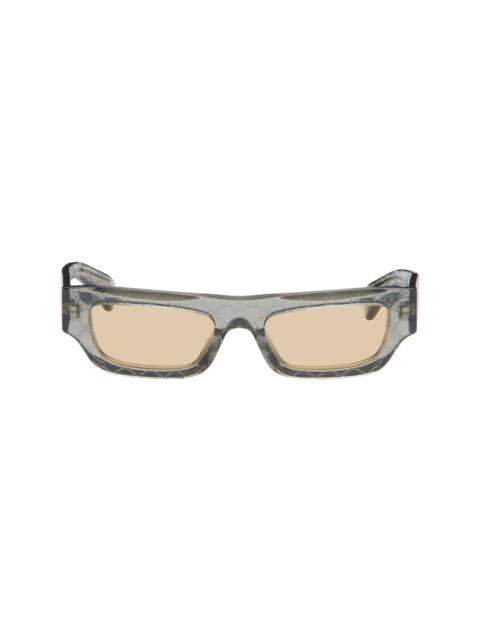 GUCCI Gray Rectangular Logo Sunglasses