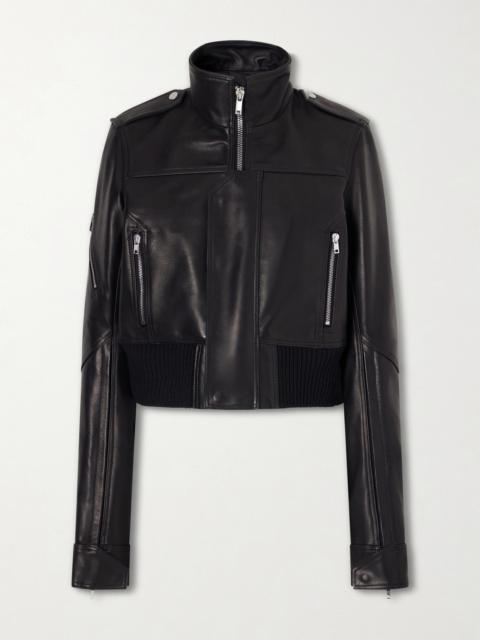 Rick Owens Cropped Leather Biker Jacket