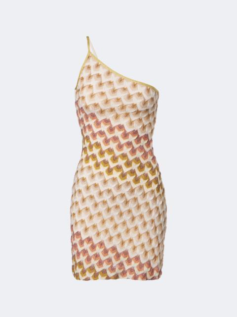 Missoni One-shoulder lamé minidress