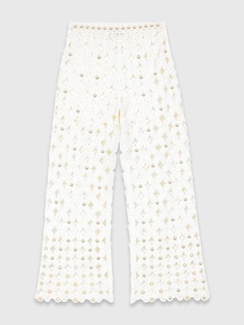 maje Crochet trousers with mirrors
