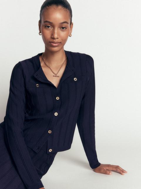 BODEN Ottoman Stitch Cardigan-Navy
