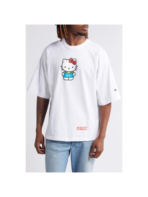 Champion x Sanrio Hello Kitty® 50th Anniversary Oversize Graphic T-Shirt in White at Nordstrom