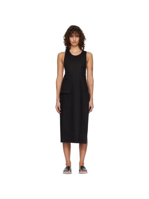 RIER Black Suit Apron Midi Dress