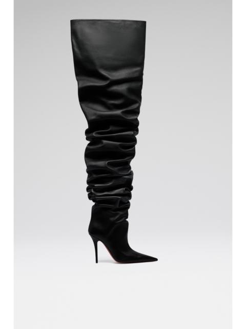 Amina Muaddi ANOK THIGH HIGH BOOT 105 BLACK NAPPA