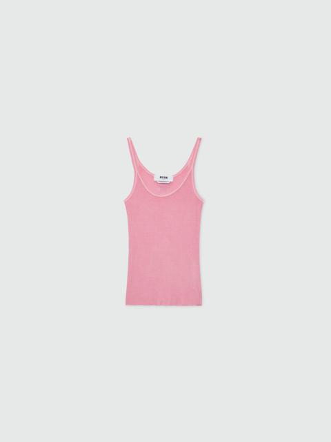 MSGM Pink ribbed viscose top