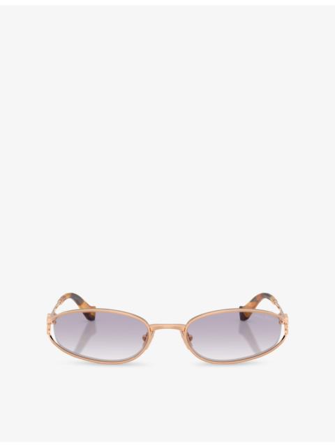 Miu Miu MU C51S Irregular-Frame Metal Sunglasses