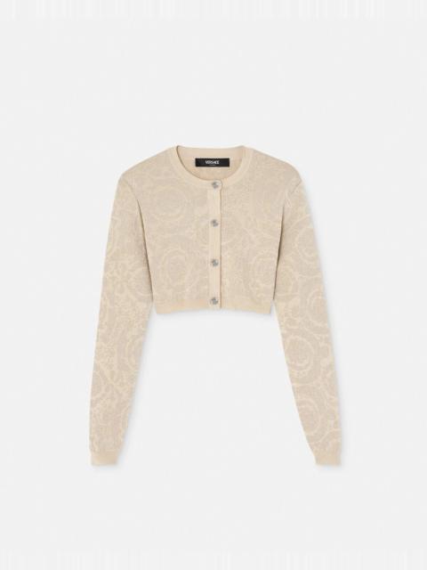 Barocco Lurex Crop Knit Cardigan