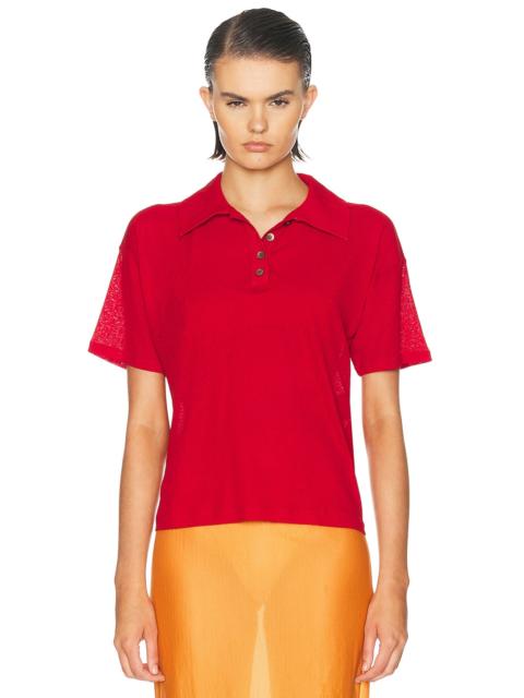 SIEDRÉS Leo Semi Sheer Polo Top