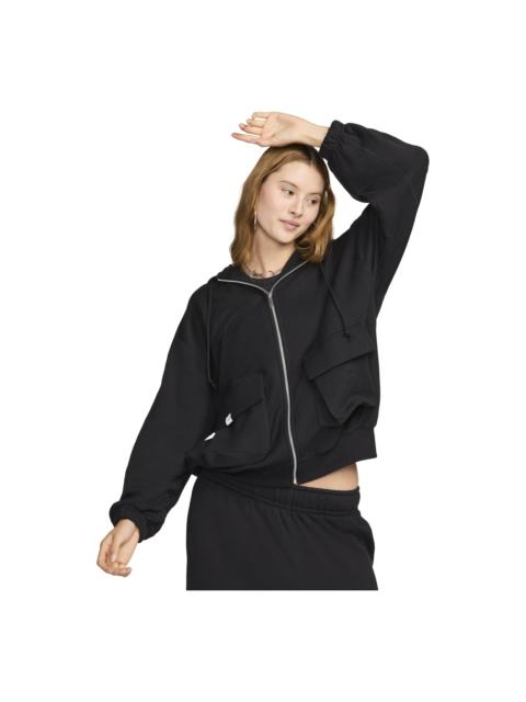 Nike (WMNS) Nike Sportswear Oversized Full-Zip French Terry Hoodie Asia Sizing 'Black' FV7516-010