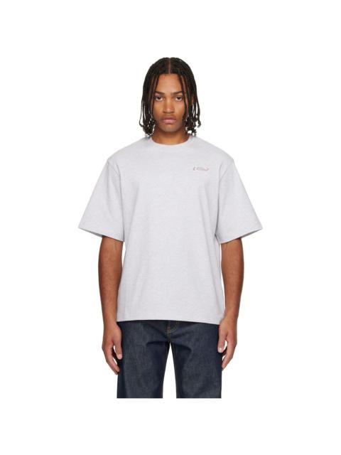 CASABLANCA Gray 'Casablanca' Logo Patch T-shirt