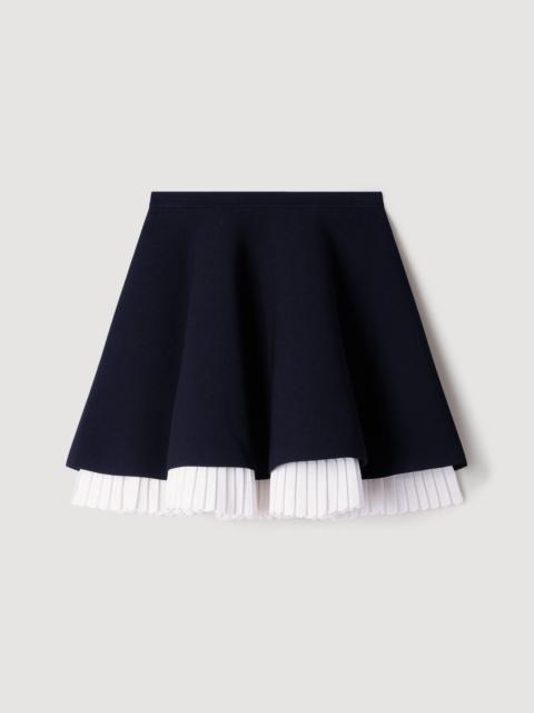 Sandro TWO-TONE KNIT SKIRT