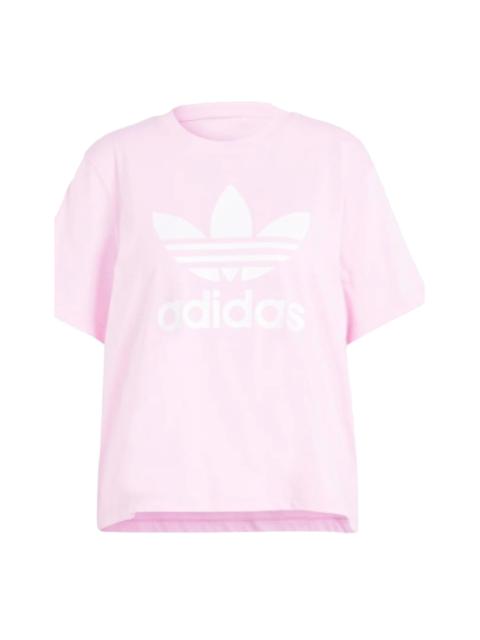adidas (WMNS) adidas Adicolor Trefoil Boxy T-Shirt 'Pink White' IN2492