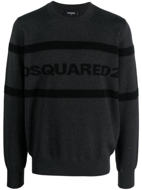 DSQUARED2 intarsia-logo wool jumper