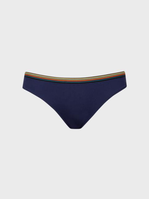 Paul Smith Navy 'Signature Stripe' Trim Bikini Bottom