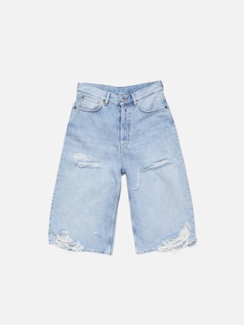 Acne Studios Distressed denim shorts - Light blue