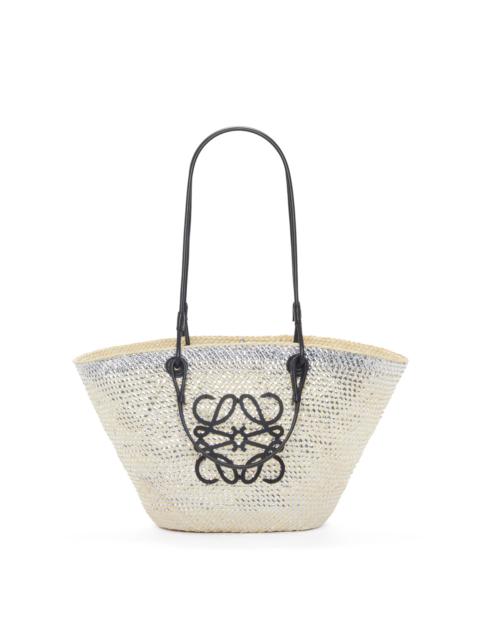 Loewe Sparkling Anagram basket bag in iraca palm and calfskin