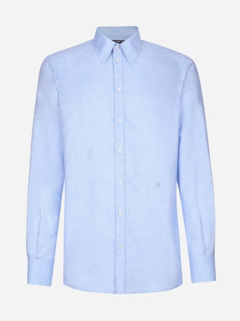 Cotton and linen Martini-fit shirt