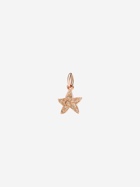 DoDo Rose Gold & Brown Diamond Star Charm