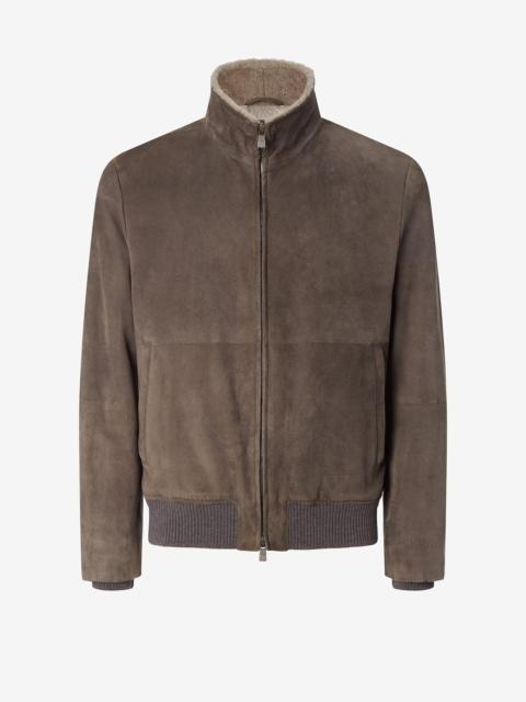 CORNELIANI Brown suede jacket
