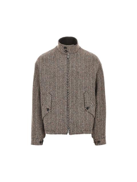 EMPORIO ARMANI KNITTED BLOUSON WITH CHEVRON MOTIF