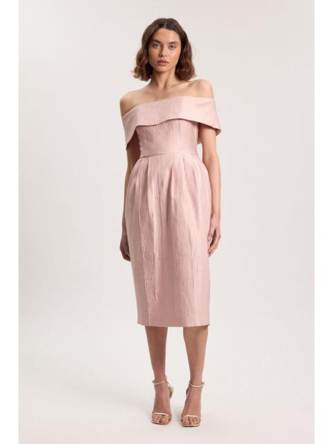 KAREN MILLEN Textured Tailored Twill Bandeau Midi Dress
