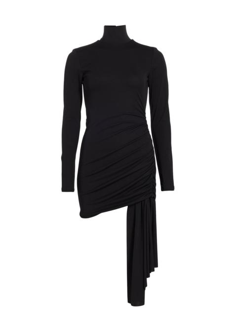 RONNY KOBO Women's Ronaldo Ruched Jersey Drape Minidress - Black