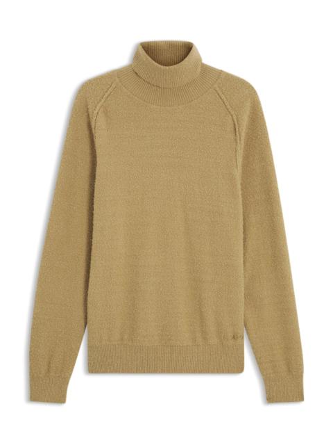 HUGO RELAXED-FIT TURTLENECK SWEATER IN A TEXTURED COTTON BLEND