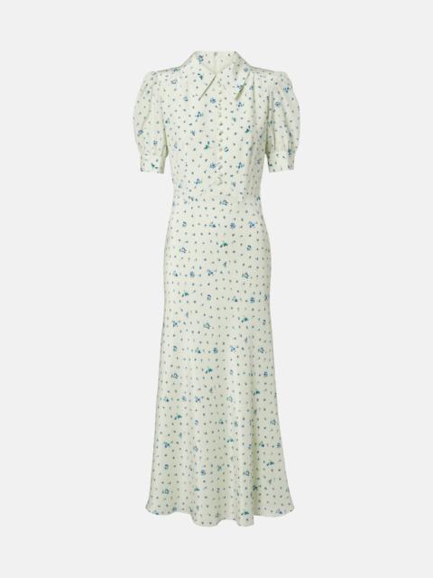 Alessandra Rich Floral silk midi dress